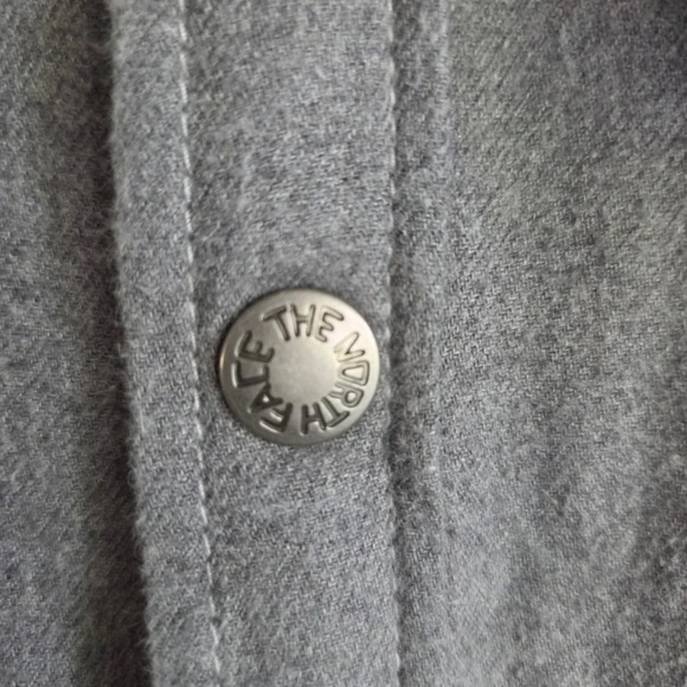 The North Face Mens‎ XXXL Grey Sherpa Lined Flannel Snap Front Shirt Jacket